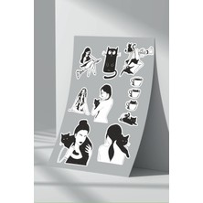 Stickermarket Kedi Siyah Sticker Seti