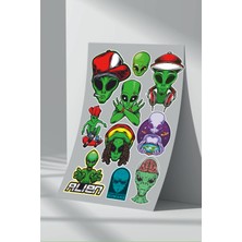 Stickermarket Alien Uzaylı Sticker Seti (7)