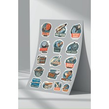 Stickermarket Retro Uzay Astranot Sticker Seti (1)