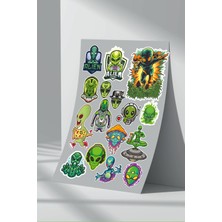 StickerMarket Alien Uzaylı Sticker Seti (6)