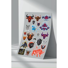 Stickermarket Bull Sticker Seti (3)
