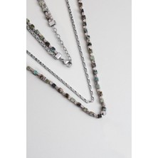 So CHIC Jasper Taşlı 55 Cm Çelik Çoklu Erkek Kolye