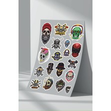Stickermarket Kurukafa Skull Sticker Seti (16)