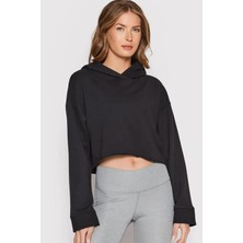 Nike Yoga Luxe Cropped Training Bol Kesim Siyah Crop Kadın Sweatshirt
