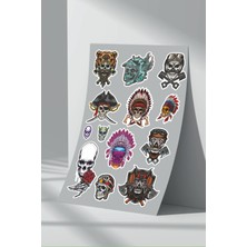 Stickermarket Kurukafa Skull Sticker Seti (8)