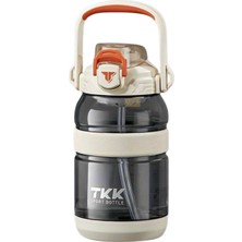 Vagonlife Tkk 1200ML Büyük Boy Yeni Koleksiyon Pipetli/pipetsiz Kullanım Boyun Askılı Kulplu Tritan Su Matara