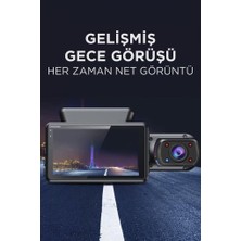 Torima TA-03 Siyah 1296p Araç içi 2 Kameralı Lcd Ekranlı Gece Görüşlü , G-sensörlü  Yol Kayıt Araç Kamerası