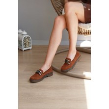 İnroen Zincir Detaylı  Düz Taban Kadın Loafer