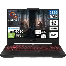 Asus Tuf Gaming A15 Ryzen 5-7535HS 32 GB 2 Tbssd RTX4050 15.6'' Fhd Windows 11 Pro Taşınabilir Bilgisayar FA507NU-LP157 BT67