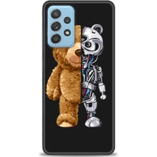 gmotp Samsung Galaxy A72 Kılıf Hd Baskılı - Ayı ve Iskeleti