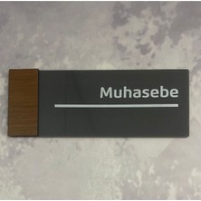 Yönline Wooden Serisi Muhasebe Kapı Isimliği