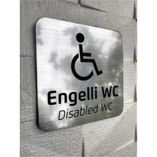 Yönline Metallice Silver Seri Engelli Wc Yönlendirme Tabelası -
