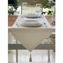Desen İzmir Desenizmir Gardenya Kumaş Krem Runner