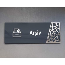 Yönline Antrasit Silver Pattern Seri Arşiv Kapı Isimliği