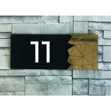 Yönline Dekoratif Gold Aynalı Kapı Numarası - 11