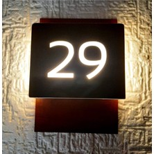 Yönline Wooden Serisi Ahşap Görünümlü Dış Mekan Işıklı Numara