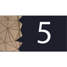 Yönline Dekoratif Aynalı Modern Kapı Numarası - Gold 5