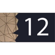 Yönline Dekoratif Aynalı Modern Kapı Numarası - Gold 12