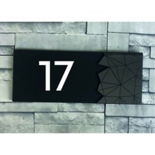 Yönline Dekoratif Aynalı Füme Kapı Numarası - 17