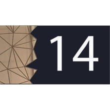 Yönline Dekoratif Aynalı Modern Kapı Numarası - Gold 14