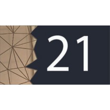 Yönline Dekoratif Aynalı Modern Kapı Numarası - Gold 21