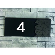 Yönline Dekoratif Aynalı Füme Kapı Numarası - 4