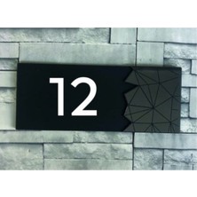 Yönline Dekoratif Aynalı Füme Kapı Numarası - 12