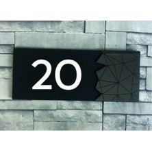 Yönline Dekoratif Aynalı Füme Kapı Numarası - 20