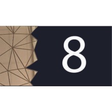 Yönline Dekoratif Aynalı Modern Kapı Numarası - Gold 8