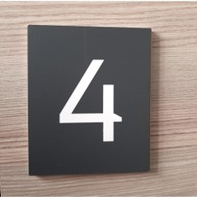 Yönline Şık Tasarım Dikey Kapı ve Birim Numarası 4 - Ofis - Apartman