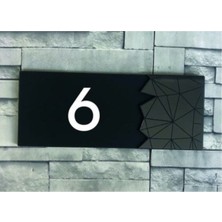 Yönline Dekoratif Aynalı Füme Kapı Numarası - 6