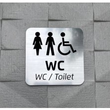 Yönline Metallice Silver Seri Wc Yönlendirme Tabelası