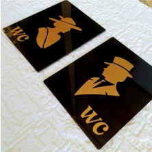 Yönline Vintage Wc Tabelası Gold - Set