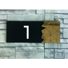 Yönline Dekoratif Gold Aynalı Kapı Numarası - 1