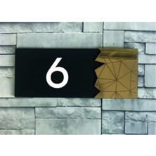 Yönline Dekoratif Gold Aynalı Kapı Numarası - 6