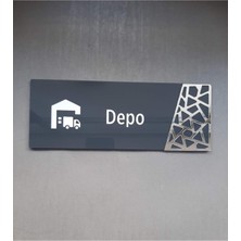 Yönline Antrasit Silver Pattern Seri Depo Kapı Isimliği