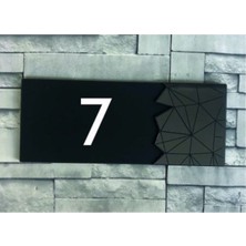 Yönline Dekoratif Aynalı Füme Kapı Numarası - 7