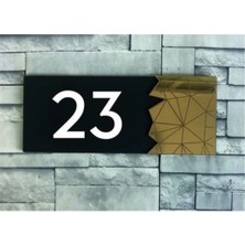 Yönline Dekoratif Gold Aynalı Kapı Numarası - 23