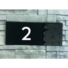 Yönline Dekoratif Aynalı Füme Kapı Numarası - 2