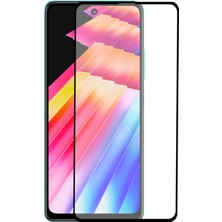 Kzy Infinix Hot 30 ile Uyumlu Tam Kaplayan Temperli Ekran Koruyucu Cam