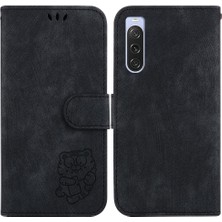 Mays Home1 Sony Xperia 10 V Için Kılıf Kart Cep Flip Folio Cüzdan Kılıf Kabartmalı Sevimli (Yurt Dışından)