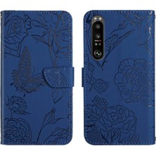 Mays Home1 Bilek Kayışı ile Sony Xperia 1 V Için Kılıf Darbeye Deri Kılıf Çiçekler (Yurt Dışından)