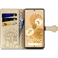 Mays Home1 Google Piksel 6 Pro Flip Kapak Için Kılıf Karikatür Hayvanlar Deri Kılıf Kısa (Yurt Dışından)