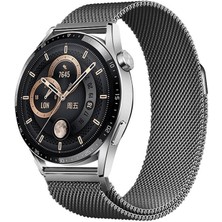Coolacs Samsung Galaxy Watch 46MM ile Uyumlu 22MM Metal Hasır İşlemeli Kordon