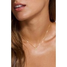 Azuris Silver 925K Gümüş Gurmet Zincir x Harfi Harfli Kolye