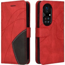 Mays Home1 Huawei P50 Pro Pu Deri Flip Folio Kılıf Kickstand Koruyucu (Yurt Dışından)