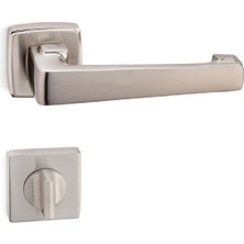 System Apollo Rozetli Kapı Kolu Saten Wc