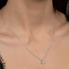 Armagano Swarovski Taşlı Gümüş Tektaş Bayan Kolye