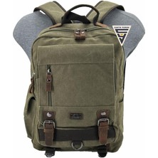 Çanta Yurdu Ççs London 51565 Kanvas Sırt Çantası Haki