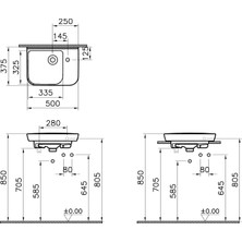 VitrA Sento 5945B003-0029 Lavabo, 50 cm